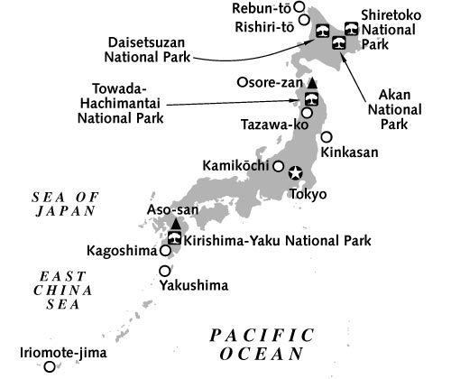 japan map okinawa. start is in the Japan Alps